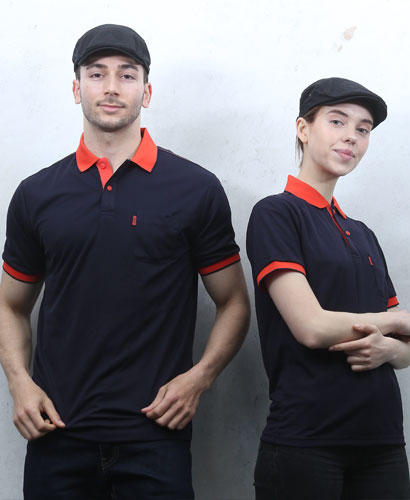 ST-02 반팔 진곤색 쿨랙스 배색티셔츠ㅡㅡ(반팔모델)