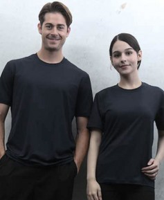 ST-12 스판덱스 검정색 라운드 반팔