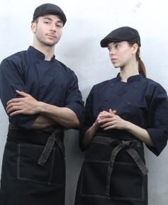 SKO-1323 네이비 더블단추 7부 조리복