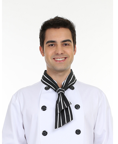 SS-105 고리형 검정 스트라이프 목스카프