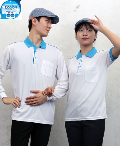 ▶  ST-48 백색 고급 기능성 카라배색 ◀ㅡㅡㅡ(주머니있음)