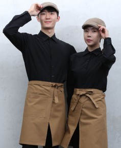 국내 맞춤 긴팔 카라 검정 셔츠