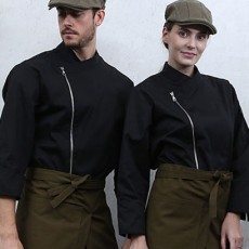 SKO-85 검정 지퍼 슬립 기능성 쿡복 ㅡ(긴팔칠부겸용)