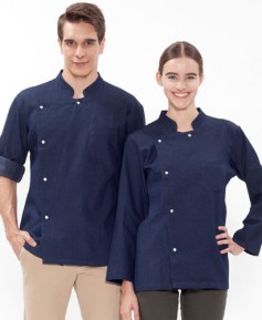 SKO-130 청지 데님 싱글단추 스넵ㅡㅡ(긴팔/칠부겸용)