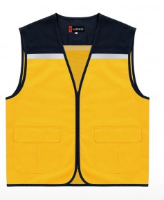 SCJ-LD23 노랑V넥 뒤망사조끼