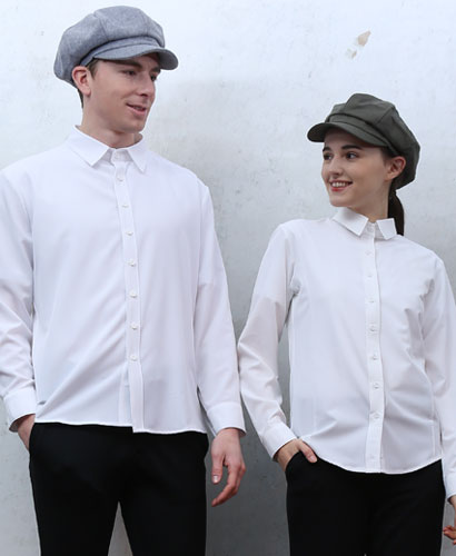 SY-101-2 남녀 긴팔 백색 셔츠