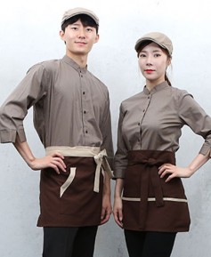 SY-722 NEW  카키 차이나 칠부 셔츠-(남녀공용)