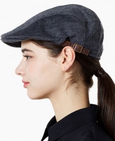 SC-549 그레이 가죽조절끈 헌팅캡