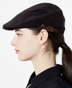 SC-549 검정 가죽조절끈 헌팅캡