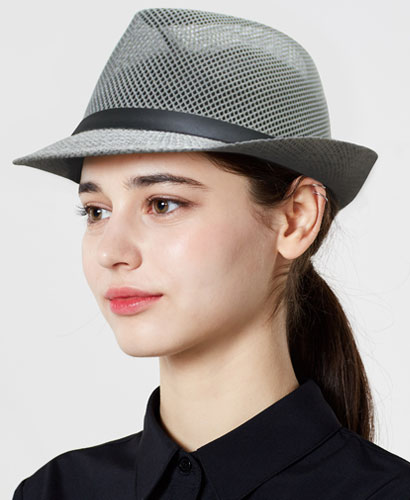 SC-610S 그레이 매쉬 페도라