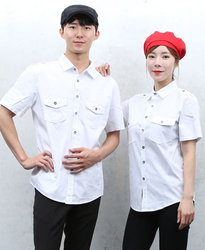 Y-858 백색무지 캐쥬얼 남방