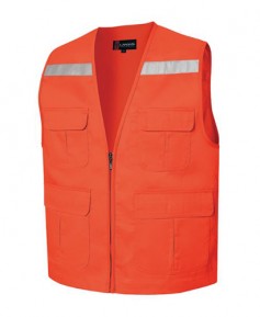 SCJ-LD25 오렌지 V넥 뒤반사판 주차 조끼