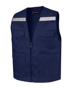 SCJ-LD25 곤색V넥 뒤반사판 주차 조끼