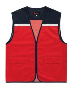 SCJ-LD23 적색 V넥 뒤망사조끼