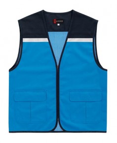 SCJ-LD23  블루 V넥 뒤망사조끼