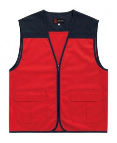 SCJ-LD21 적색  V넥 조끼