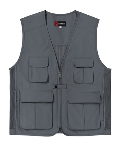 SCJ-LD320 V넥 그레이 뒤망사 조끼