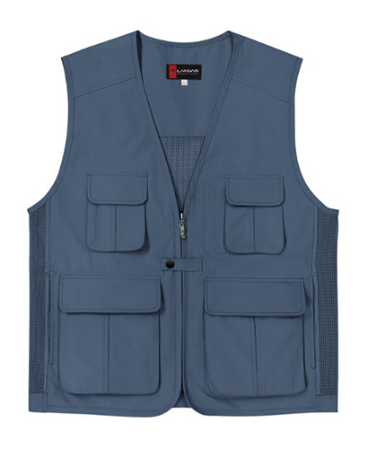 SCJ-LD320 V넥 스틸블루 뒤망사 조끼