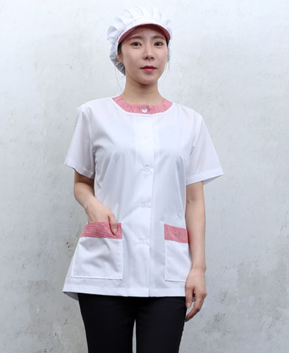 SHA-647 레드체크 라운드카라 반팔