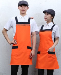 SAP-33 오렌지 가슴 두줄 배색 앞치마