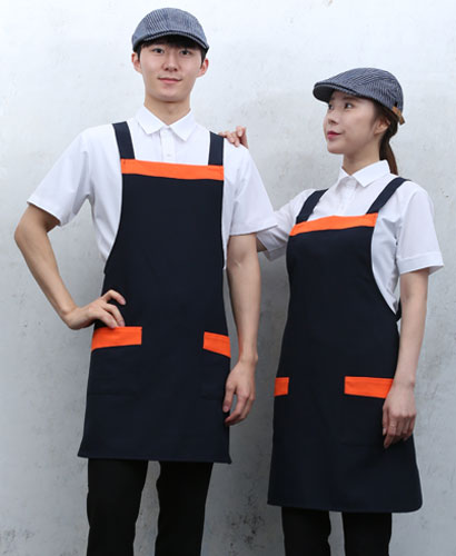 SAP-34 네이비 가슴배색 앞치마
