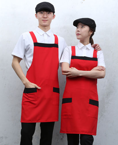 SAP-36 레드 가슴배색 앞치마