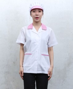 SHA-648 핑크 체크카라 반팔