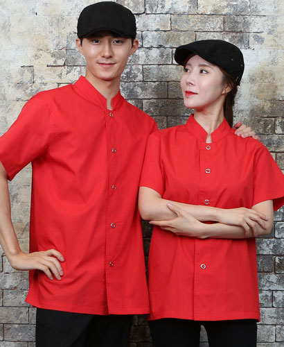 SKO-728-4 레드 원버튼 베이직 반팔