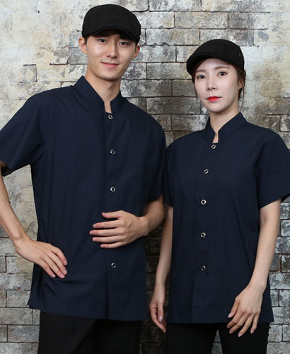 SKO-728-3 네이비 원버튼 베이직 반팔