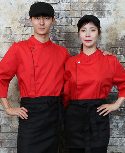 SKO-711-5 레드/네이비 띠배색 원버튼 스냅 7부