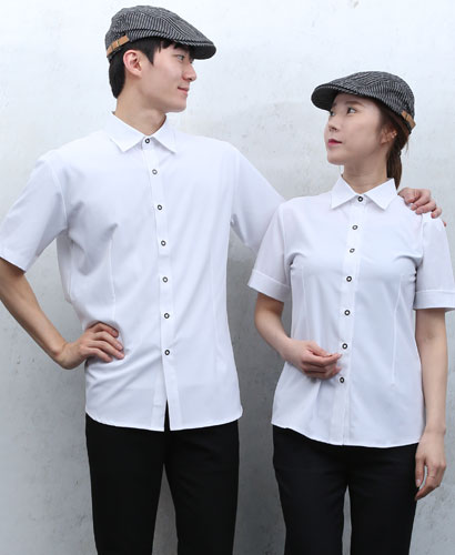 SY-744 남녀 검단 화이트 무지셔츠ㅡㅡ반팔