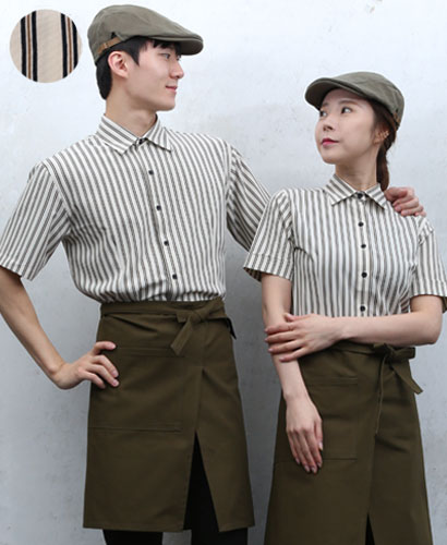 SY-742 엣지 베이지 검 스트라이프 ㅡㅡ반팔