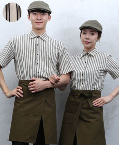 SY-742 엣지 베이지 검 스트라이프 ㅡㅡ반팔