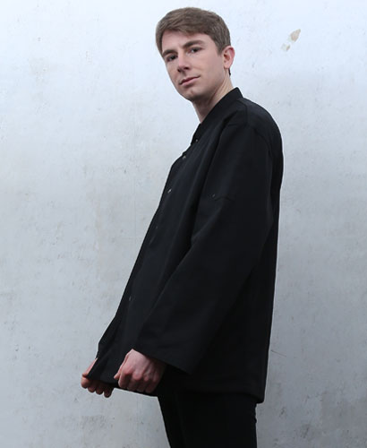 SKO-177 블랙 싱글 스냅단추 조리복 ㅡㅡㅡ 빅사이즈((긴팔))