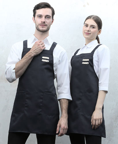 SSA-501 블랙 가죽포인트 H형앞치마