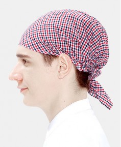 ◈ SC-125 레드 체크무늬 꼬리두건 ◈