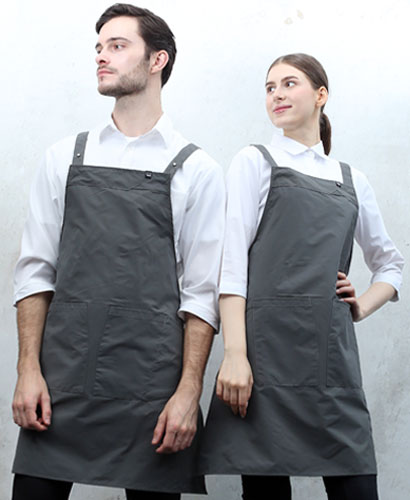 SAP-683 그레이 스틸스냅 H형 앞치마 [CSH]