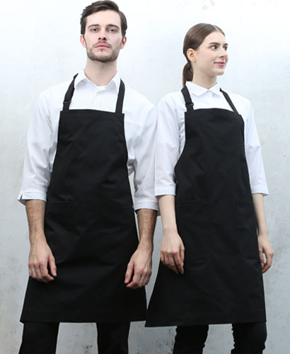 AP-850-1 블랙 라이크코튼 목걸이형 앞치마