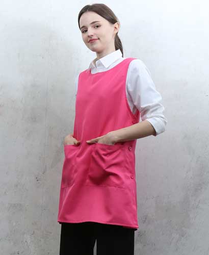 SAP-863-1 무지 옆단추 핫핑크 원피스