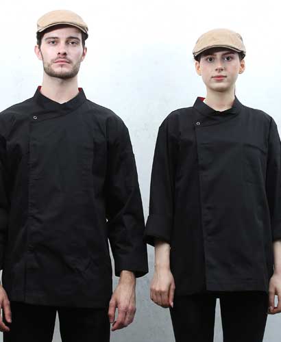 SCD-3521 검정 크로스넥 7부 긴팔 겸용 조리복