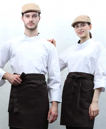 SCD-3522 흰색 크로스넥 7부 긴팔 겸용 조리복