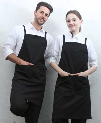 SAP-650-1 검정 라이크코튼 폴리 X형 앞치마