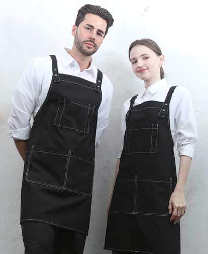 SAP-7931 블랙 스티치 스냅단추 H형 앞치마