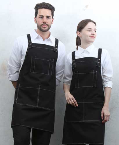 SAP-7931 블랙 스티치 스냅단추 H형 앞치마