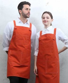 SAP-7936 오렌지 스티치 스냅단추 H형 앞치마