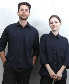 SY-826 NEW 네이비 카라 셔츠 칠부ㅡㅡ(남여공용 사이즈)