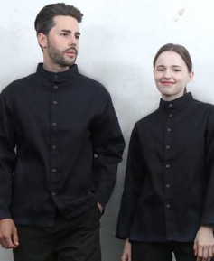 SKO-165-2 블랙 베이직 스탠딩카라 긴팔조리복