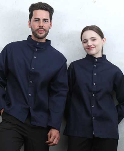 SKO-165-3 네이비 베이직 스탠딩카라 긴팔조리복