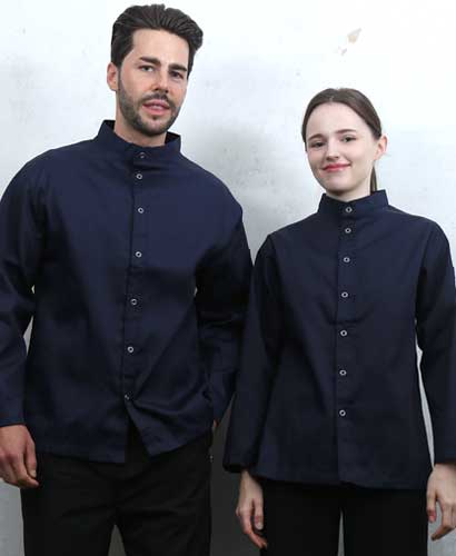 SKO-165-3 네이비 베이직 스탠딩카라 긴팔조리복