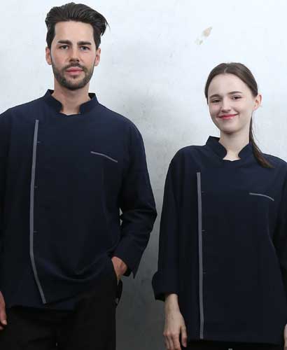 SKO-4243 네이비 슬림핏 고신축 스판조리복 ㅡㅡ [칠부/긴팔 겸용]